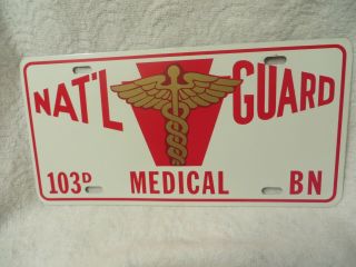 Vintage National Guard License Plate 103d Bn