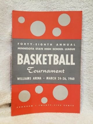 Vintage 1960 Minnesota State High School Basketball Tourney Program,  Edgerton