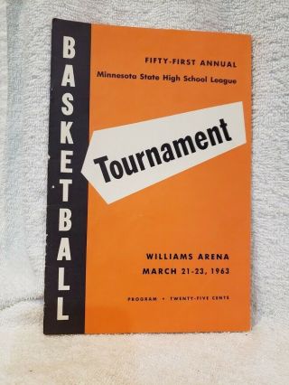 Vintage 1963 Minnesota State High School Basketball Tourney Program,  Marshall