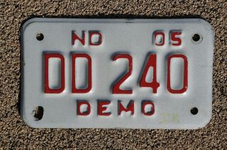 2005 North Dakota Motorcycle Dealer License Plate Dd 240