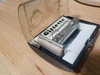 Vintage Gillette Adjustable Metal Razor in case 2