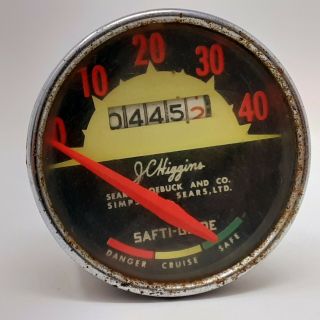 Vintage Jc Higgins Bicycle Speedometer Sears Roebuck With Safety Guide