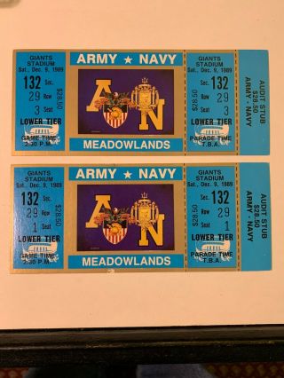 1989 Army Black Knights Vs Navy Midshipmen Full Football Ticket Vg/ex