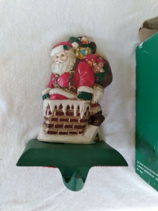 Vtg Midwest Of Cannon Falls Cast Iron Stocking Hanger " Santa On Rooftop "