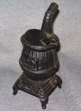 Vintage Cast Iron Mini Pot Belly Stove Salesman Sample Removable Lid