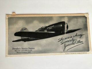 Vintage Jimmie Allen Flying Club Memorabilia Membership Card Monsoon 800 Card 3