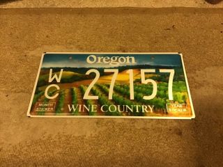 2017 Oregon Or Wine Country Specialty License Plate Wc 27157