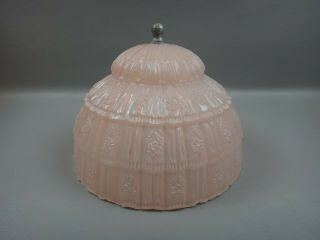 Vintage Pink Embossed Floral Pink Depression Glass Lamp Shade