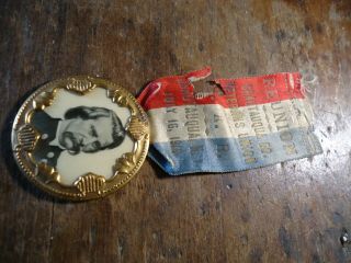 Antique Rare 1910 Chautauqua Ny Gar & Civil War Veterans Union Ribbon Badge