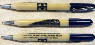 Santa Fe Railroad Mechanical Pencil With F Unit And Pre 1970 Info On Side