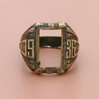 Vintage Sterling Silver & 10k Gold Filled Mens 1936 Antique Class Ring Size 7.  5