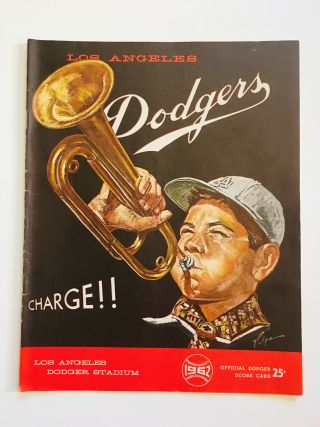 Rare Vintage 1962 Los Angeles Dodgers Baseball Official Program Score Card 4