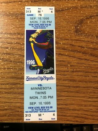 09/16/1996 Mlb Paul Molitor 3000th Hit Game Ticket Stub