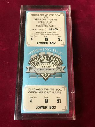 1991 Chicago White Sox Comiskey Park Commemorative Opening Day Ticket (pl1)