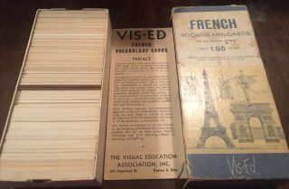 Vintage Vis - Ed French Vocabulary Cards Flash Cards Box