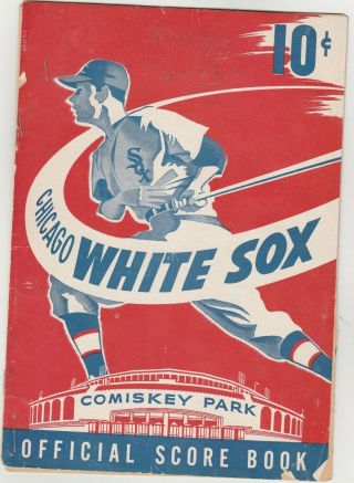 1950 July 30 Program Chicago White Sox Vs York Yankees Marked Scorecard Joed