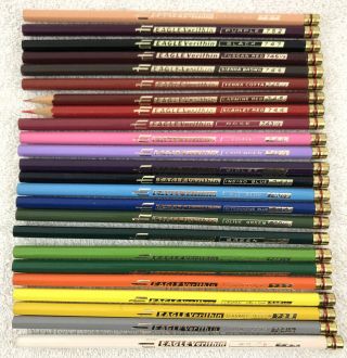 Vtg Eagle Verithin Colored Pencil Set 24 Assorted For Blue Prints 2 Sharpened