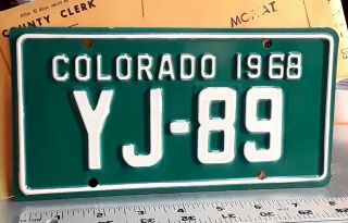 Colorado - 1968 Motorcycle License Plate,  Exc With Mailer