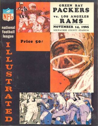 1965 Green Bay Packers Vs.  Los Angeles Rams Football Program