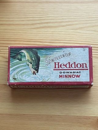 Vintage Heddon Down Bass Box For A 8302 Zig Wag Red White