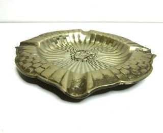 Vintage Antique Metal Crown Shield Coat Of Arms Ashtray 2