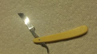 Vintage Schnefel Bros.  La - Cross Straight Razor Folding Pocket Corn Knife