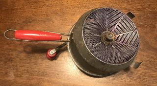 Vintage FOLEY Food Mill w/ Red Wooden Handle & Crank Potato Masher Ricer 2