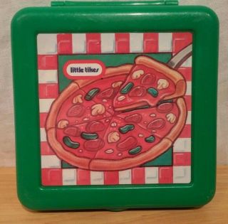 Vintage Little Tikes Play Food Pretend Pizza 2 Piece Pie In Container Pre - Owned
