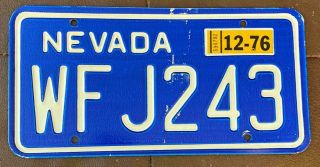 Nevada 1976 License Plate - Quality Wf J243