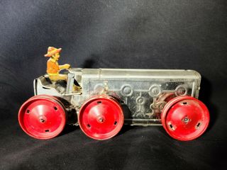 Vintage Antique 1920s Tin Litho Louis Marx Wind Up Tractor Crawler Toy