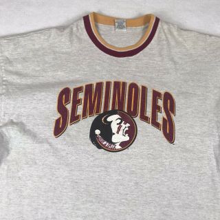 Vtg 90s Florida State Seminoles Fsu T Shirt Xxl Made In Usa 100 Cotton Big Logo