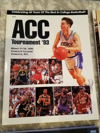 ACC Tournament Programs and ACC Yearbooks 1991,  1992,  1993,  1994,  1995,  1998 3