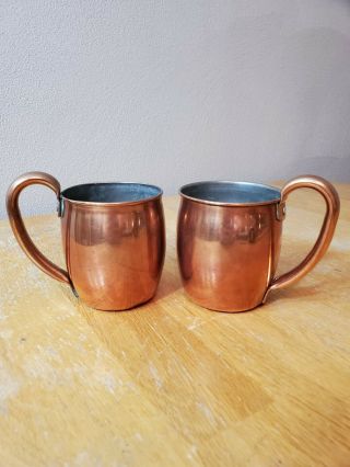 2 Vintage Copper Moscow Mule Mugs Cups