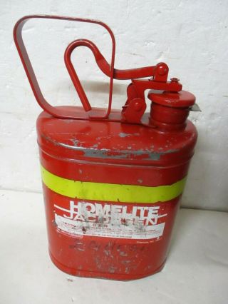 Vintage Homelite Jacobson Chainsaw 1 Gallon Metal Safety Gas Can