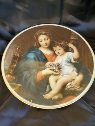 Vintage Virgin Mary And Baby Jesus Plate By Pickard China Made In The Usa.