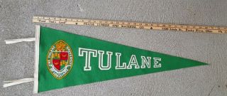 Vintage Wool Pennant Tulane Green Wave Outstanding Football