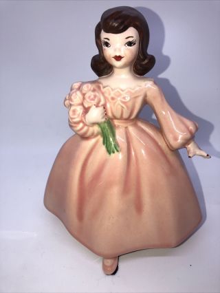 Vintage Napco Napcoware Southern Belle Girl Figurine Planter Japan