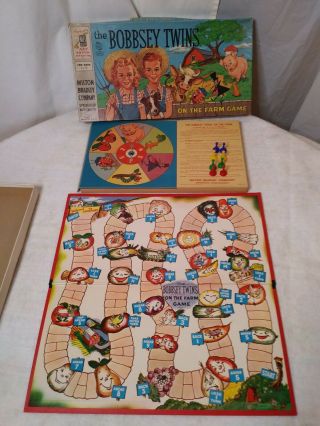 Vintage The Bobbsey Twins Board Game On The Farm 1957 Complete