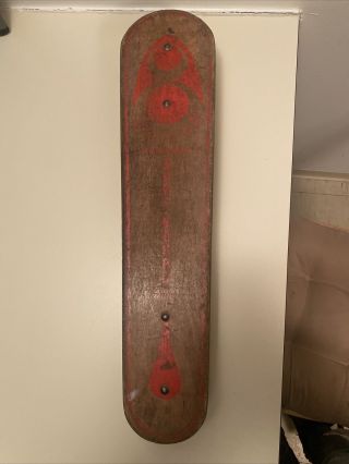 Vintage Wood Zipees Sidewalk Surfboard / Skateboard Olympic M371