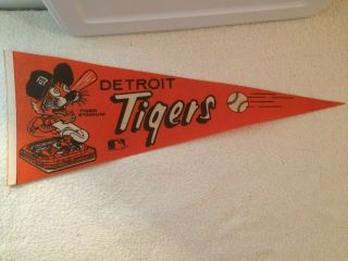 Vintage Felt Wool Pennant Detroit Tigers Mlb Baseball Tigers Stadium