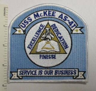 Us Navy Submarine Tender Uss Mckee As - 41 Ship Patch Finesse Vintage
