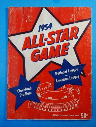1954 Mlb All - Star Game “cleveland Stadium” Program Lower Grade