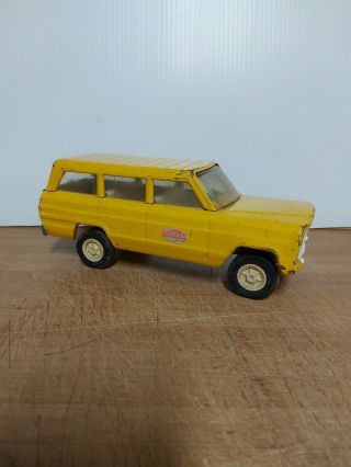 Vintage Pressed Steel Metal Tonka Jeep Wagoneer Yellow Toy - N8