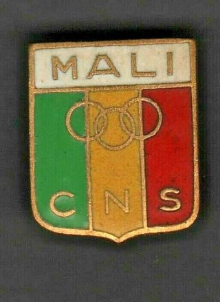 1964 Republic Of Mali Tokyo Noc Olympic Badge [pin
