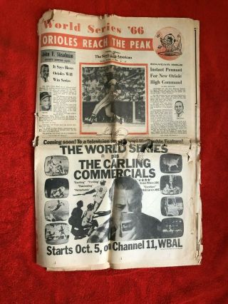 1966 Baltimore Orioles World Champions World Series Full Newspaper