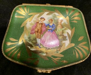 Antique Sevres French Porcelain HandPainted Gold Ormolu Trinket Jewelry Box 3