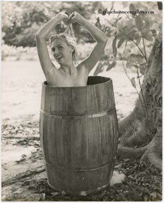 Rare Bunny Yeager Estate Self Portrait Photograph Cheesecake Barrel Bathing