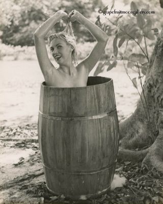 Rare Bunny Yeager Estate Self Portrait Photograph Cheesecake Barrel Bathing 2