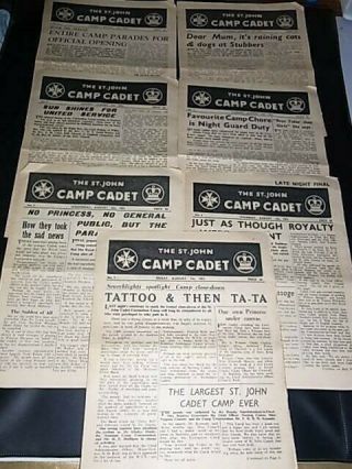 Vintage August 1953 The St.  John Camp Cadet Coronation Editions (copies 1 To 7)