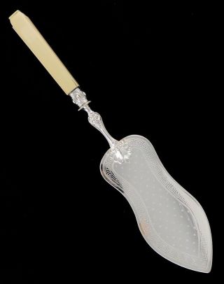 Antique 19th Century French Silver Plate Large Fish Slice/server 12 7/8 "